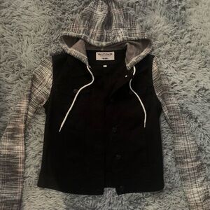 Girls Wallflower Denim jacket with hood